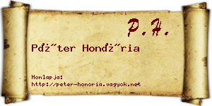 Péter Honória névjegykártya